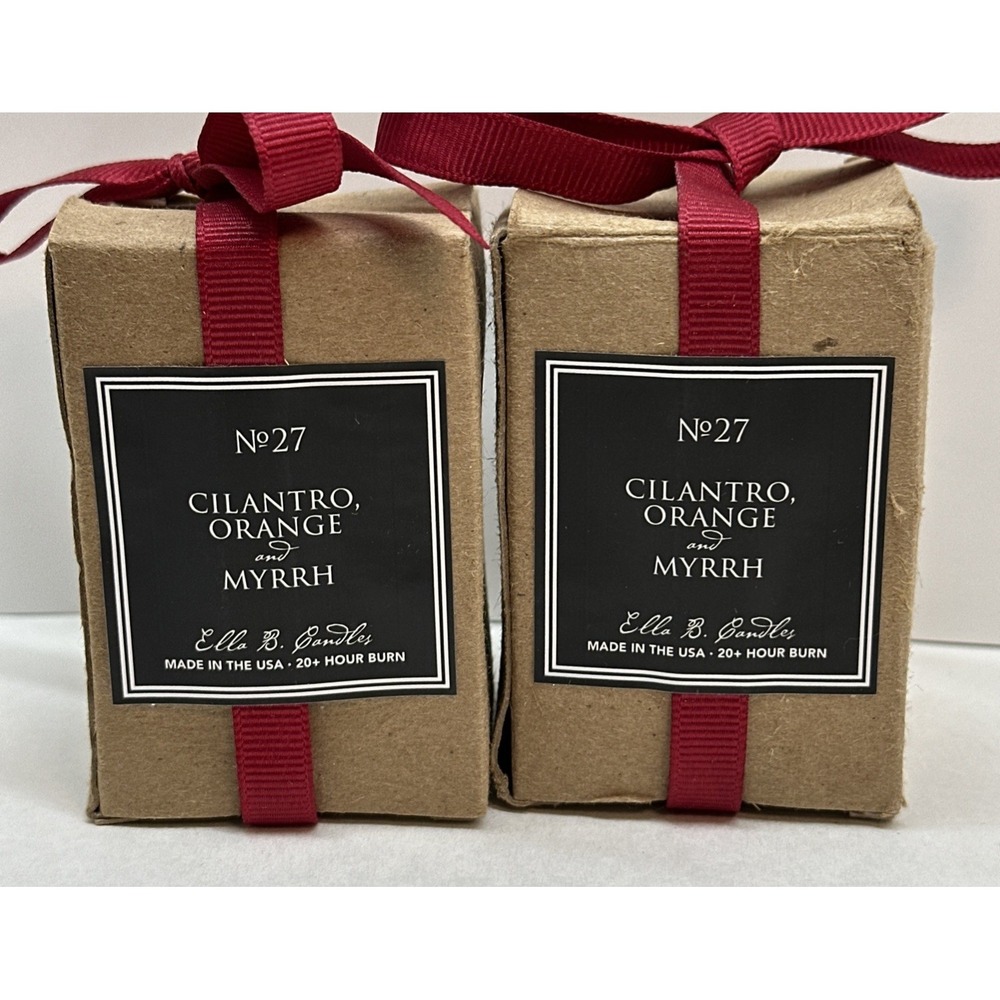 Ella B Pure Soy Candle No 27 CILANTRO ORANGE MYRRH Small 3oz Boutique Lot of 2